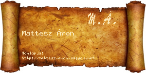 Mattesz Áron névjegykártya